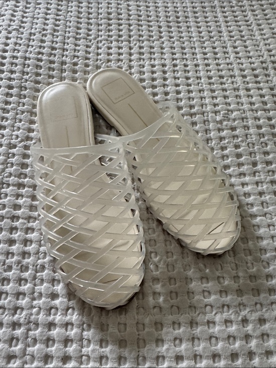 Dolce Vita Shoes - Woven Slide Mules in Clear Jelly - Women's Casual Slip-Ons